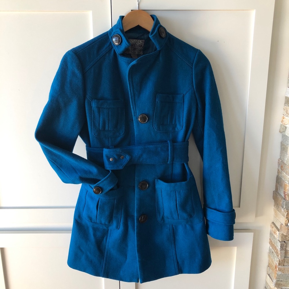 Forever 21 blue belted pea coat